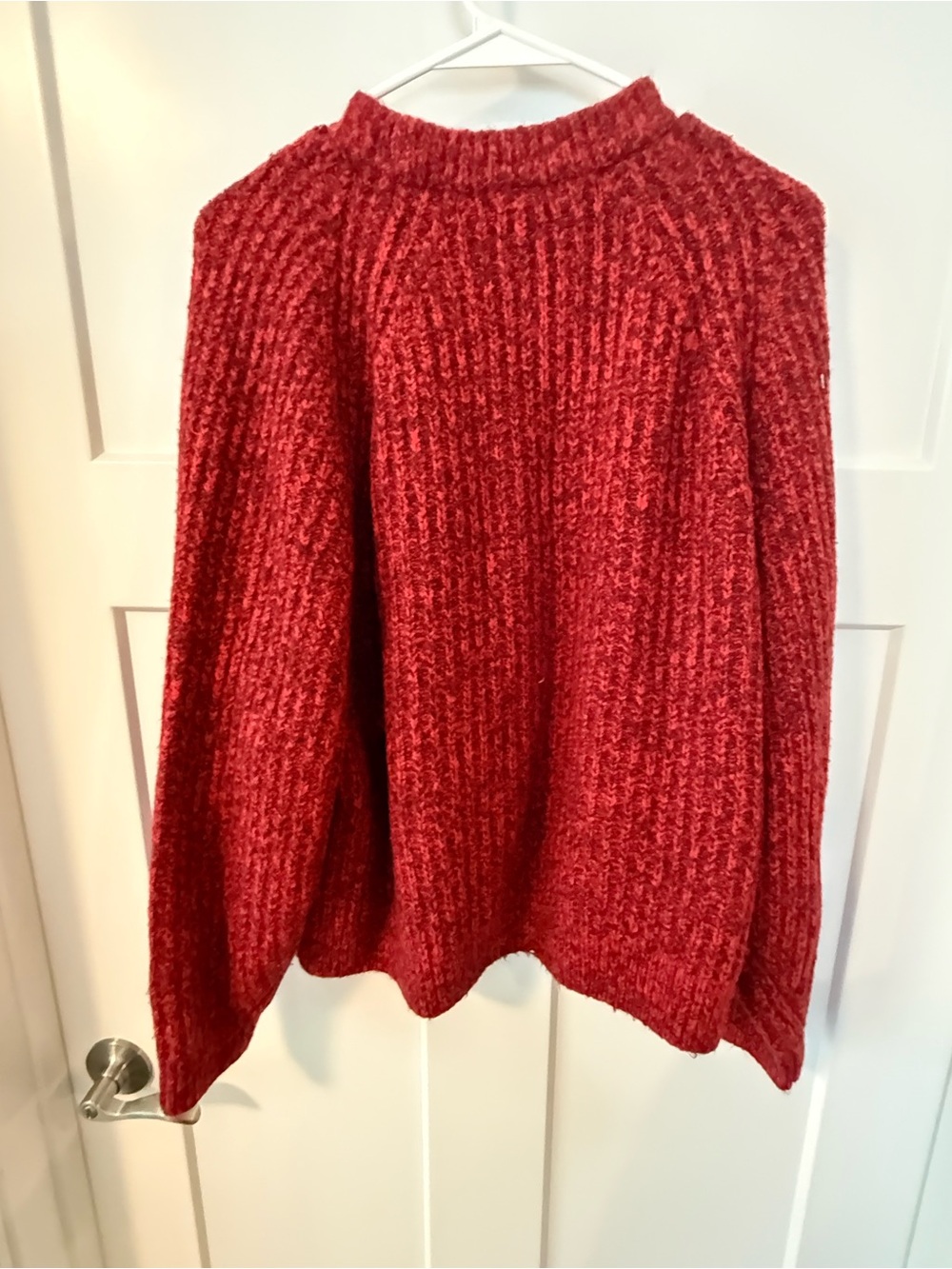 Madewell Cozy Women's Red Chenille Knit Sweater NWT size large - Picture 2 of 4